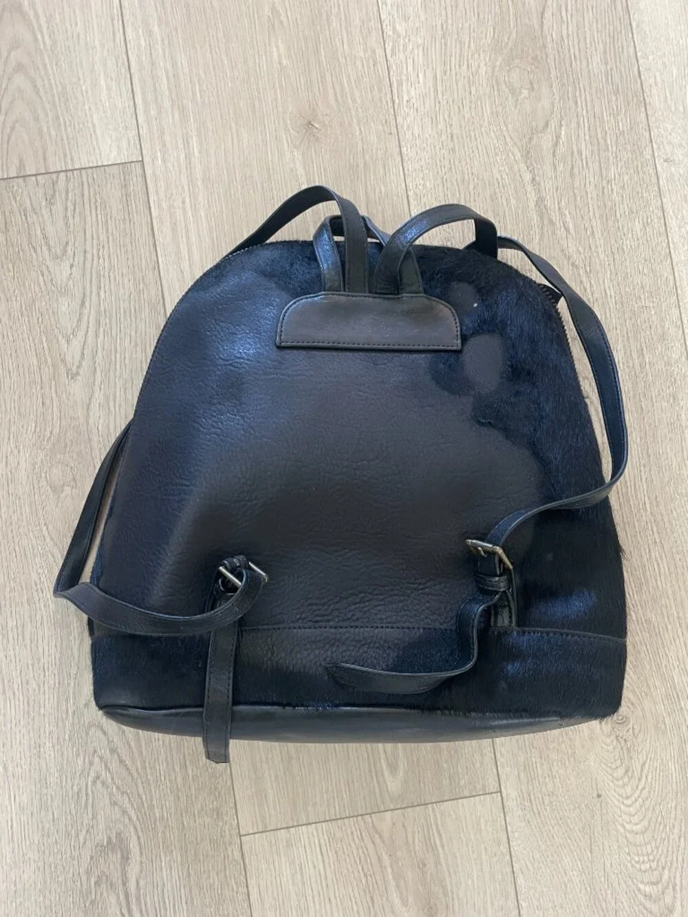 Vintage Christiansen Leather & Hair-On Cowhide Backpack Designer Bag